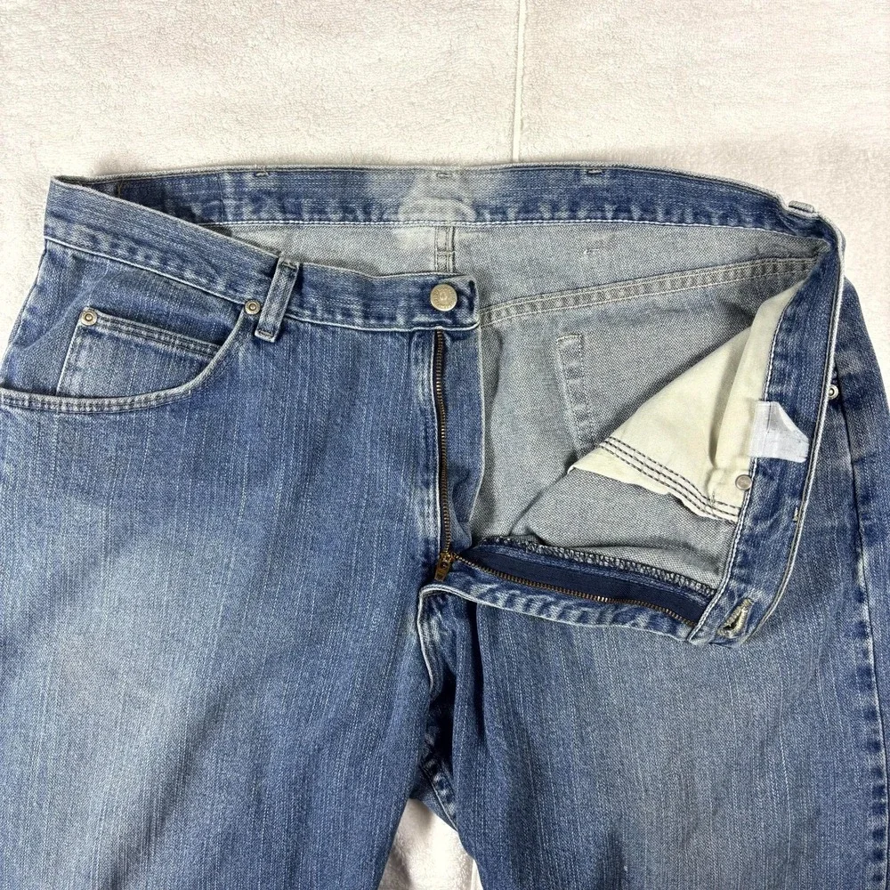 Wrangler Jeans Co Denim Pants Mens 36x29 Blue Straight Leg Workwear Casual